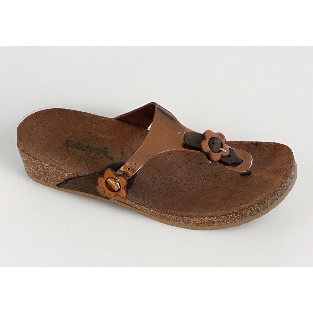 Rose Gold Bionatura Cork Footbed Sandal Flower Comfort Slide